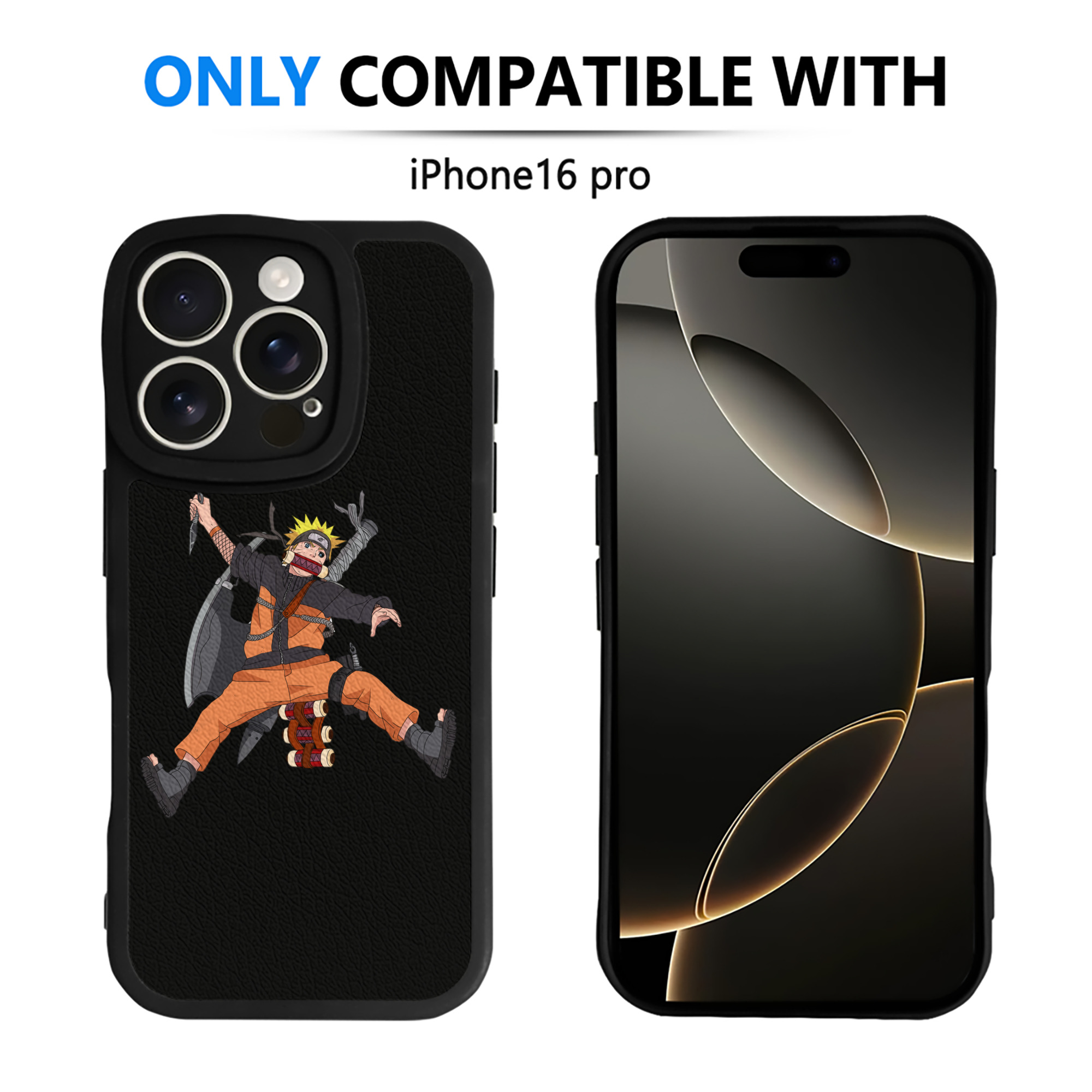 （画像用） NARUTO -ナルト- うずまき ナルト Uzumaki Naruto 【iPhone 16シリーズ対応】シリコンスマホケース（レザー調） 材質：シリコン
